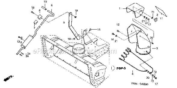 Part Location Diagram of 80510-750-881 Honda Chute Assembly.