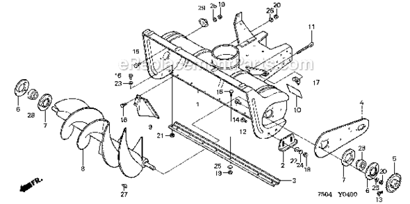 Part Location Diagram of 90322-750-881 Honda Nut, Hex. (1/4-20)
