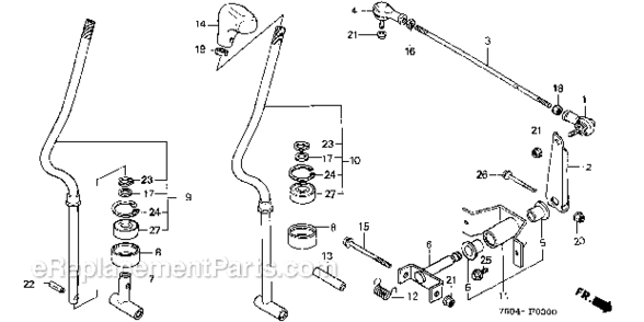 Change Lever  Change Arm Diagram and Parts List for HT3810  Honda Lawn Tractor