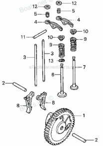 Camshaft Diagram and Parts List for UMK422 LNA Honda Trimmer