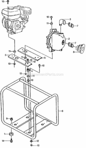 Frame Diagram and Parts List for WMP20X Type A1VIN# WMP20X-1000001 Honda Water Pump