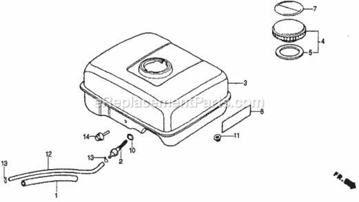 Fuel Tank And Gasket Kit Diagram and Parts List for WMP20X Type A1VIN# WMP20X-1000001 Honda Water Pump