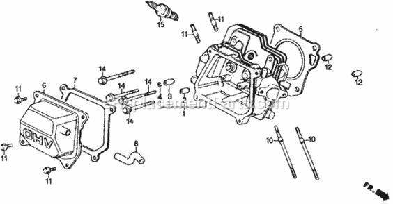 Cylinder Head Diagram and Parts List for WMP20X Type A1VIN# WMP20X-1000001 Honda Water Pump