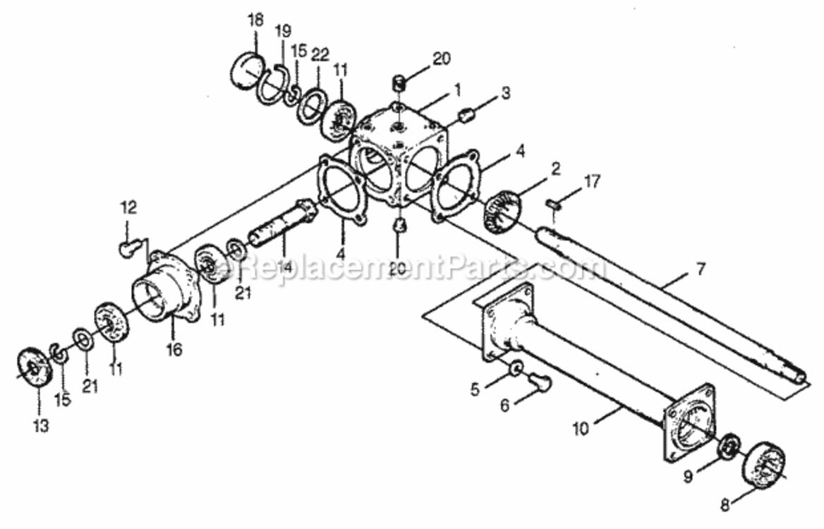 Gearbox Assembly Diagram and Parts List for TL752A Type A Honda Lawn Tractor