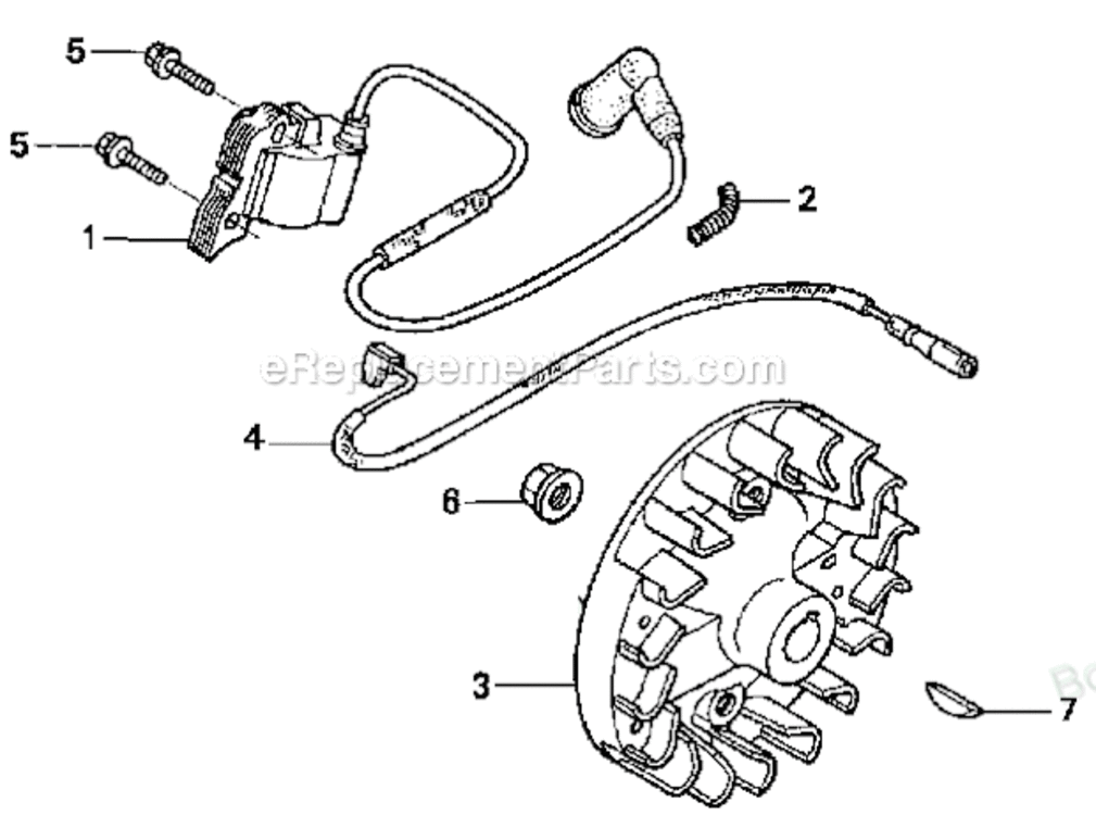 Flywheel And Ignition Coil Diagram and Parts List for UMK422 LNA Honda Trimmer