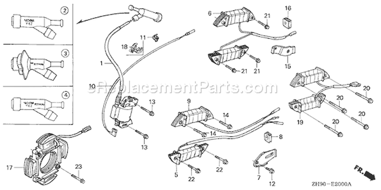 Page M Diagram and Parts List for GX270 Type PAE2/A - VIN# GCAB-2000001-9999999 Honda Engine