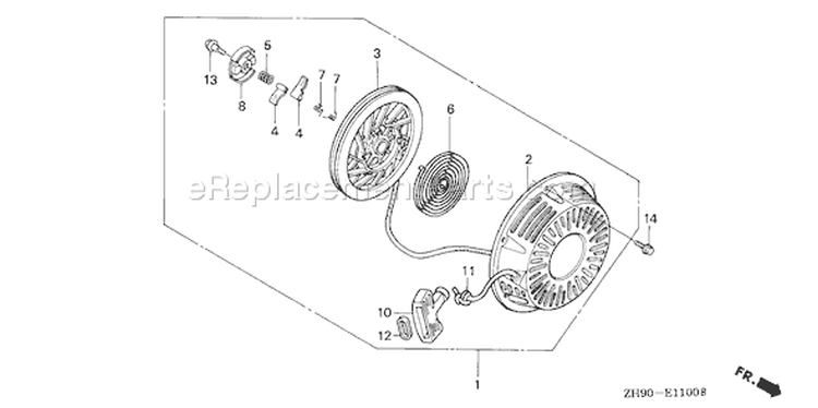 Page Q Diagram and Parts List for GX270 Type PAE2/A - VIN# GCAB-2000001-9999999 Honda Engine