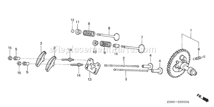 Page B Diagram and Parts List for GX270 Type PAE2/A - VIN# GCAB-2000001-9999999 Honda Engine