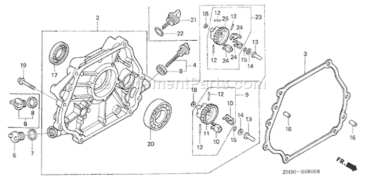 Page F Diagram and Parts List for GX270 Type VAG2/A - VIN# GCAB-2000001-9999999 Honda Engine