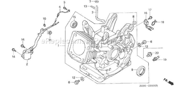 Page H Diagram and Parts List for GX270 Type PAE2/A - VIN# GCAB-2000001-9999999 Honda Engine
