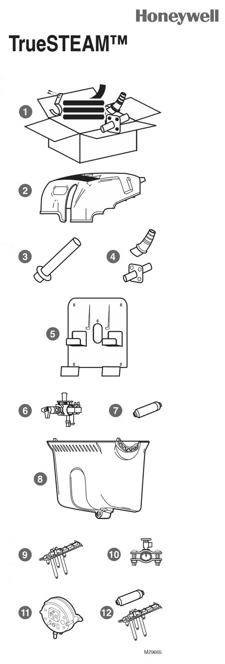 Part List Diagram and Parts List for HM512VPIAQ  Honeywell Humidifier