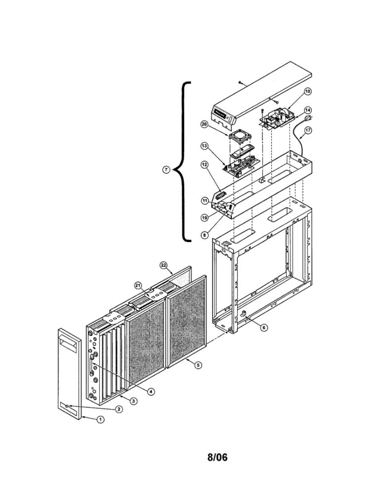 Air Cleaner Diagram and Parts List for F300E1027  Honeywell Air Purifier