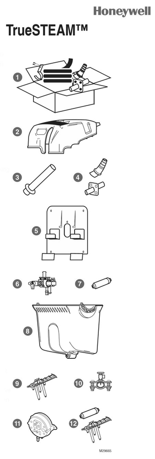 Part List Diagram and Parts List for HM512VPIAQ  Honeywell Humidifier