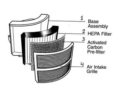 Air Cleaner Diagram and Parts List for 10200  Whirlpool Microwave