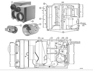 Part List Diagram and Parts List for DR120A2000  Honeywell Humidifier