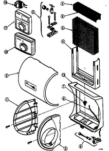 Cabinet Parts Diagram and Parts List for HE225A1006  Honeywell Humidifier