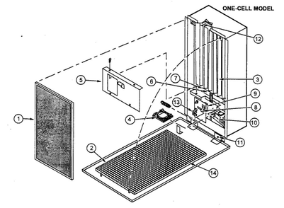 One-Cell Diagram and Parts List for F52F  Honeywell Air Purifier