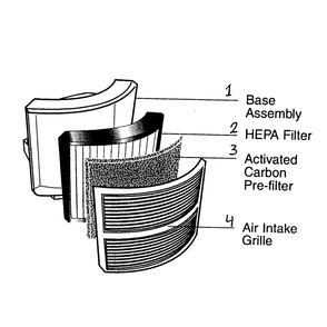 Air Cleaner Diagram and Parts List for 10700  Honeywell Air Purifier