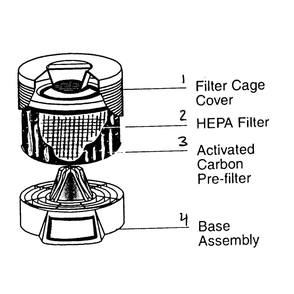 Air Cleaner Diagram and Parts List for 62500  Honeywell Air Purifier