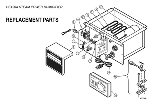 Part List Diagram and Parts List for HE420A  Honeywell Humidifier