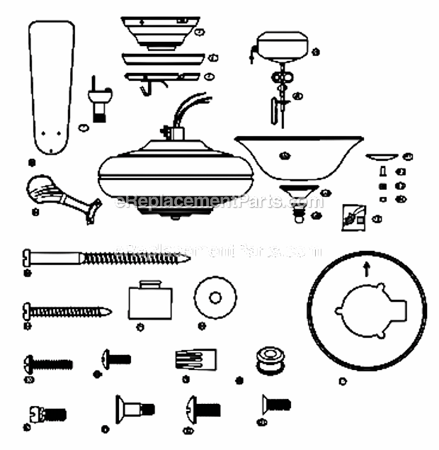 Page A Diagram and Parts List for 23269  Hunter Ceiling Fan