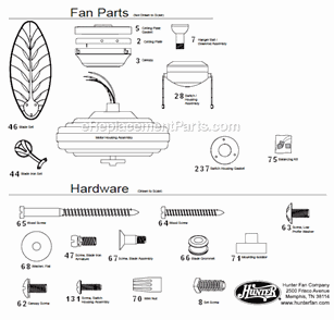 Part Location Diagram of 598902000 Hunter BLADE GROMMETT-WHITE