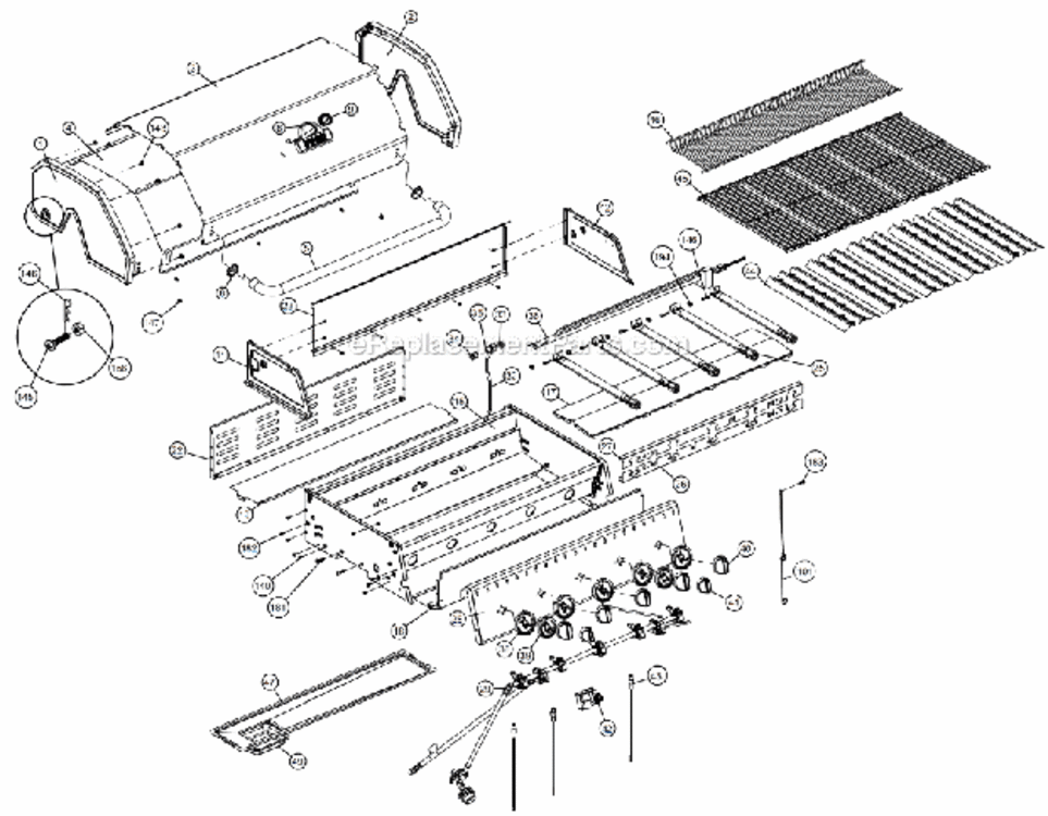 Page A Diagram and Parts List for 6133-64  Huntington Grill