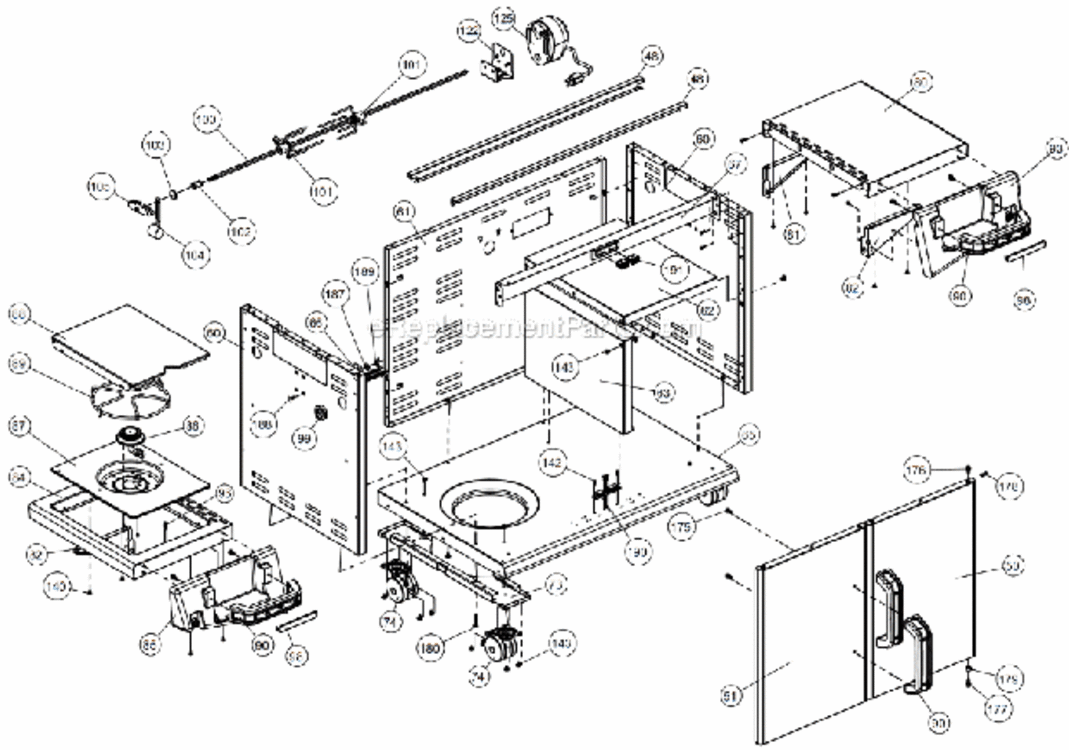 Page B Diagram and Parts List for 6133-64  Huntington Grill