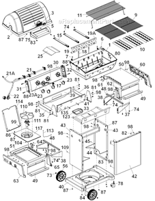 Part Location Diagram of 10711-E44 Broil King Edge Cap-Shelf-Left Rear
