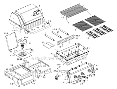 Page A Diagram and Parts List for 6962-64  Huntington Grill