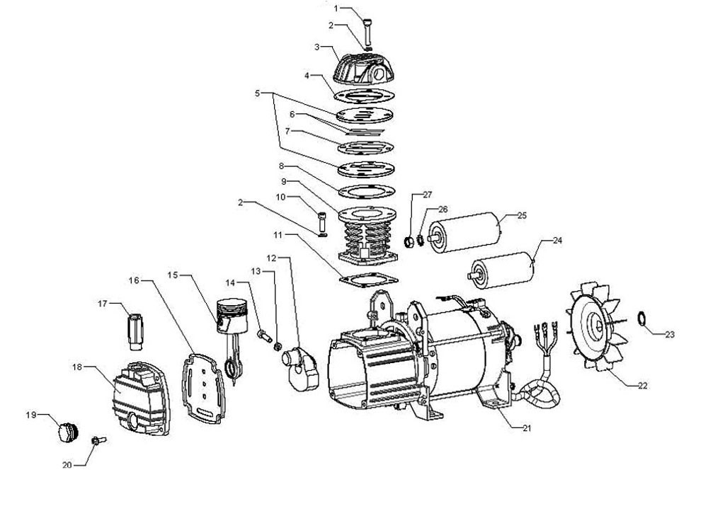 Section 1 Diagram and Parts List for 395-226  Husky Compressor