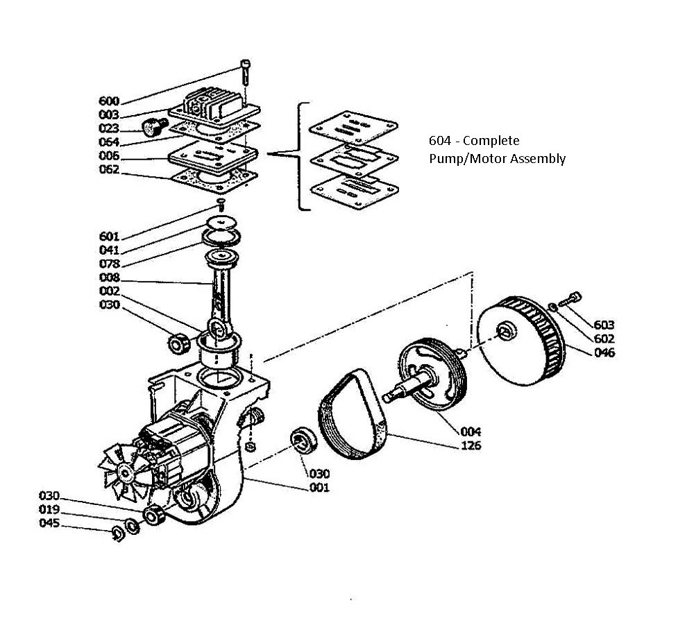 Section 1 Diagram and Parts List for H1503TP  Husky Compressor