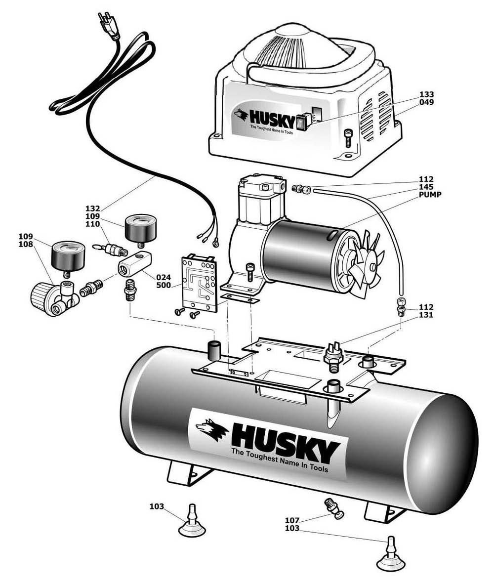 Section 1 Diagram and Parts List for HHD2NK  Husky Compressor