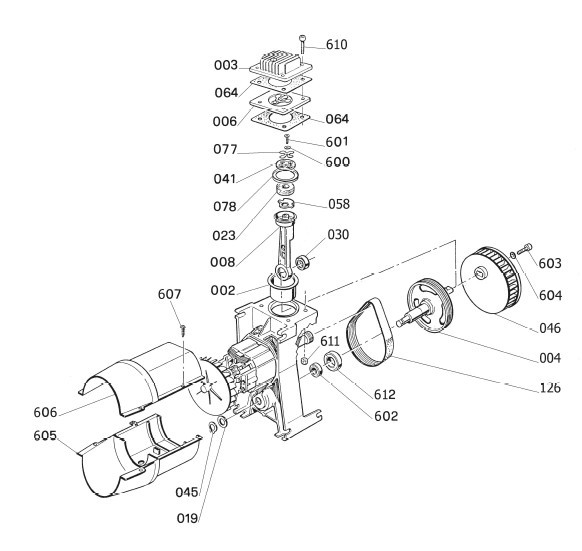 Section 1 Diagram and Parts List for H1506FWH Type 1 Husky Compressor