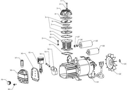 Section 1 Diagram and Parts List for L13HPDPUMP  Husky Compressor