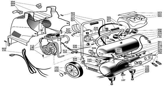 Part Location Diagram of 1299O-170 Powermate Lamp Assembly Seal Beam
