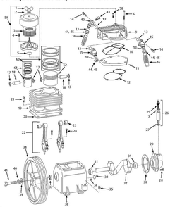Pump Parts Diagram and Parts List for TF291201AJ  Husky Compressor
