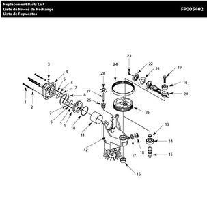 Pump Parts Diagram and Parts List for FP220500  Husky Compressor