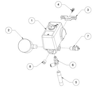 Pressure Switch Assembly Parts Diagram and Parts List for HLA5746080  Husky Compressor