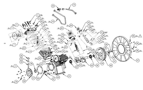 Pump Parts Diagram and Parts List for HH9919910  Husky Compressor