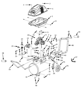 Tank Assembly Parts Diagram and Parts List for WL650700AJ  Husky Compressor