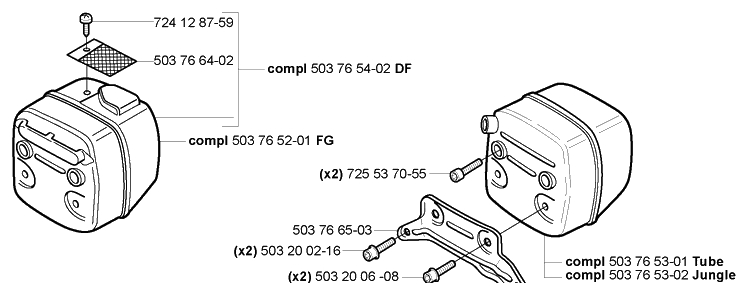 Muffler Diagram and Parts List for 362EPA 2005-05 Husqvarna Chainsaw