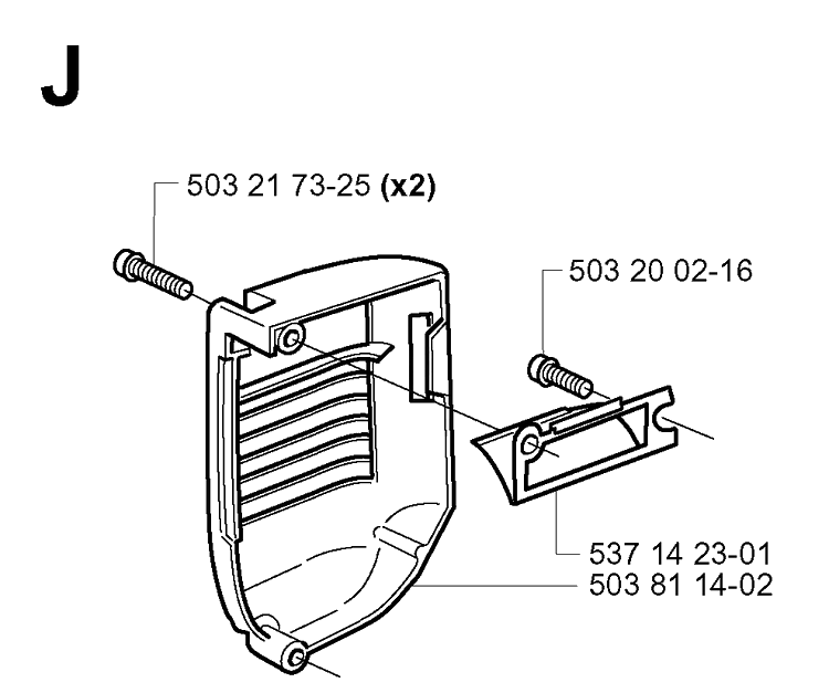 Muffler Cover Diagram and Parts List for 335XPT 20011800001-Current Husqvarna Chainsaw