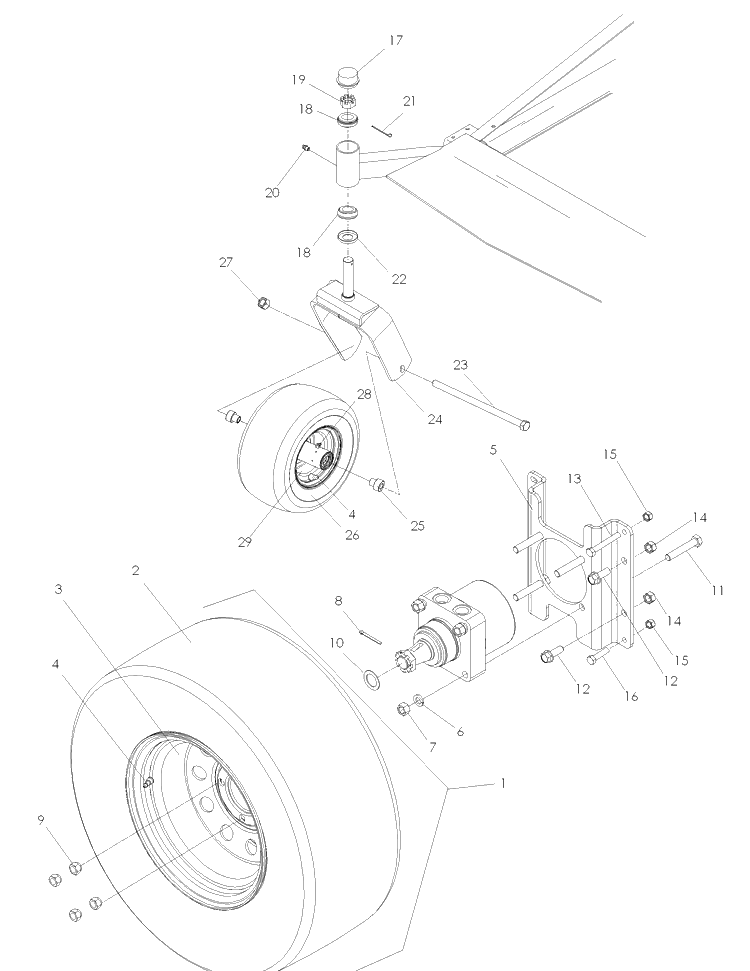 Wheels And Tires Diagram and Parts List for LZ25 (968999772)(2008-01) Husqvarna Lawn Mower