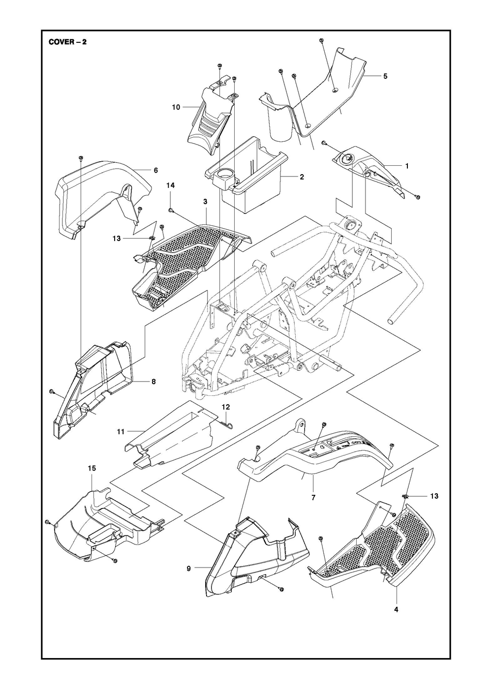 Cover Diagram and Parts List for R112C52014-2021  Husqvarna Lawn Tractor