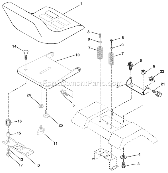 Page H Diagram and Parts List for LTH18542A (954571731) (2003-11) Husqvarna Lawn Tractor