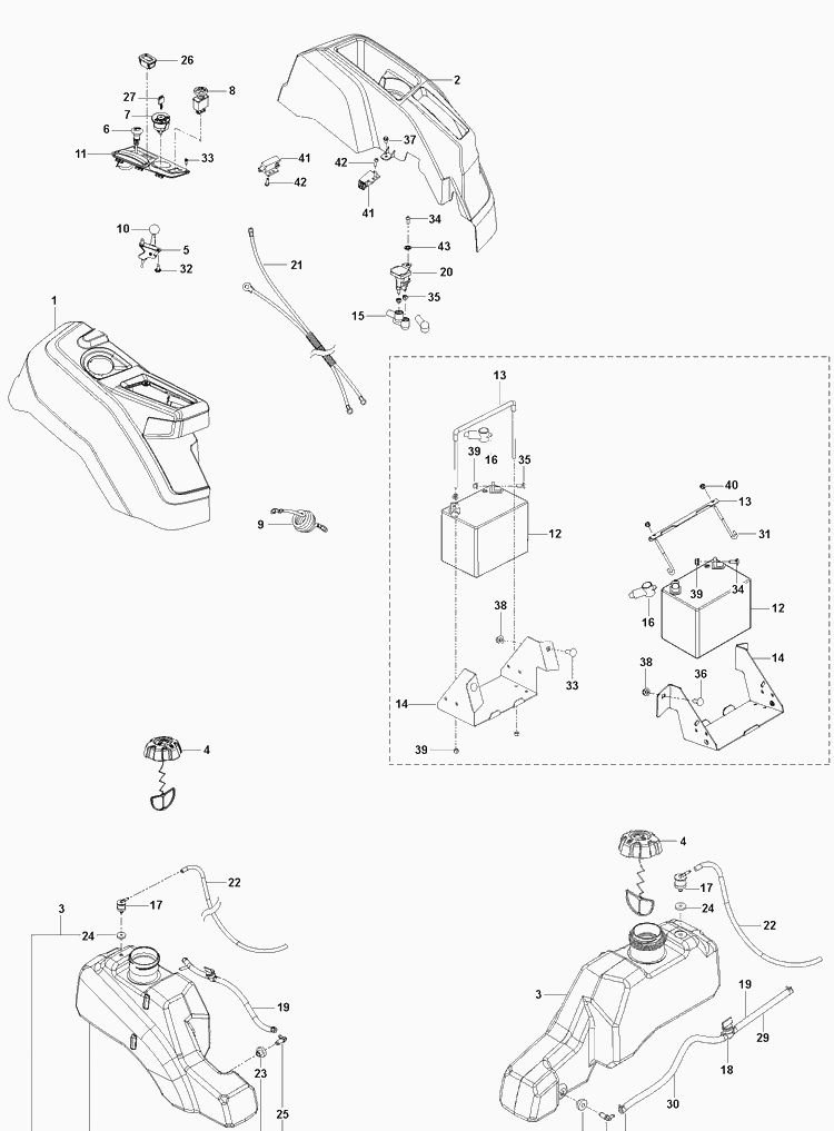 Ignition System Diagram and Parts List for Z254  Husqvarna Lawn Mower