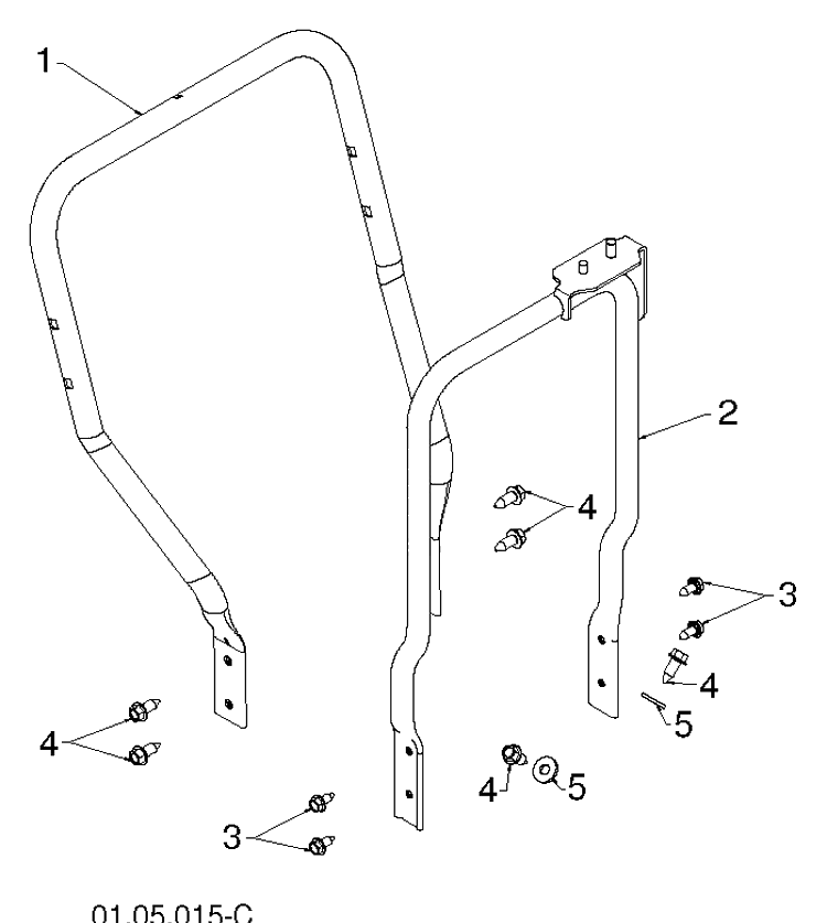 Handle And Controls 5 Diagram and Parts List for 1830HV (96193007304)(2012-06) Husqvarna Snow Blower