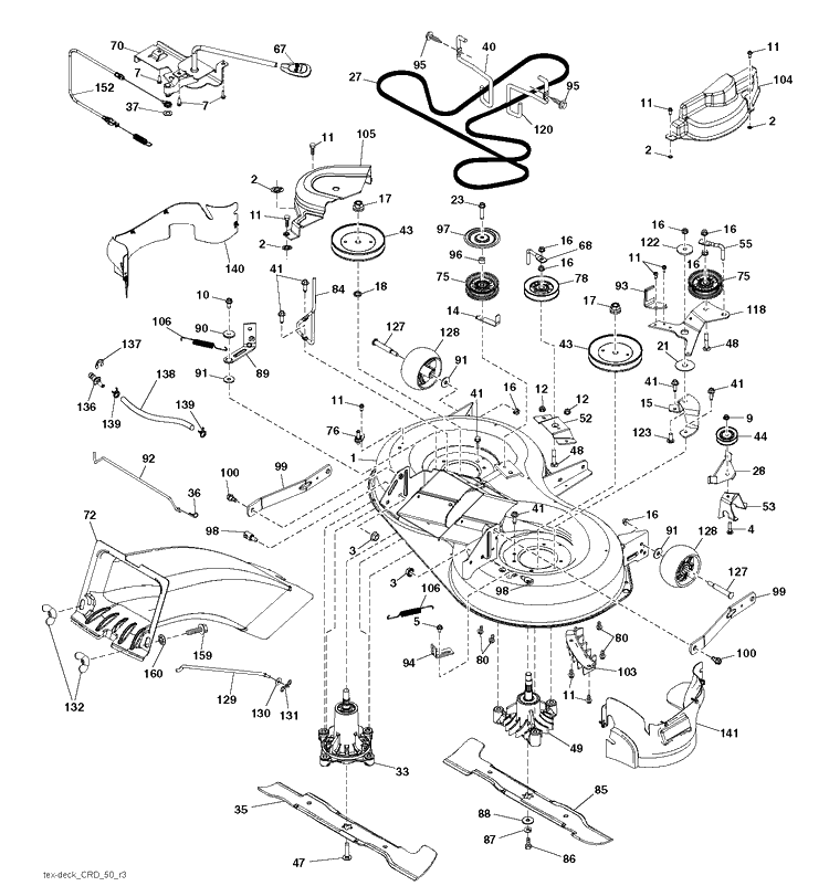 Mower Deck / Cutting Deck Diagram and Parts List for TC138L (96051018900)(2019-08) Husqvarna Lawn Tractor