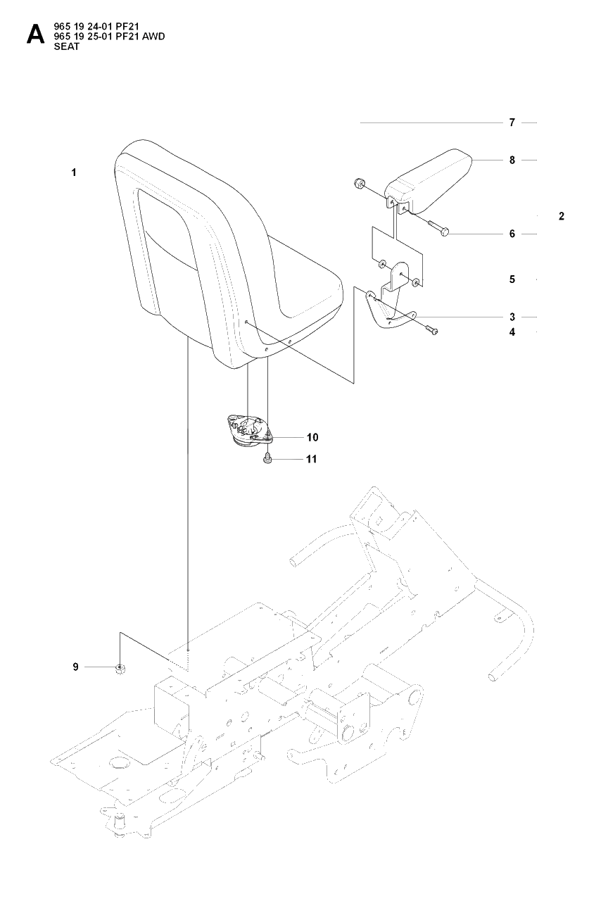 Accessories Diagram and Parts List for PF21AWD (965192501)(2008-03) Husqvarna Lawn Tractor